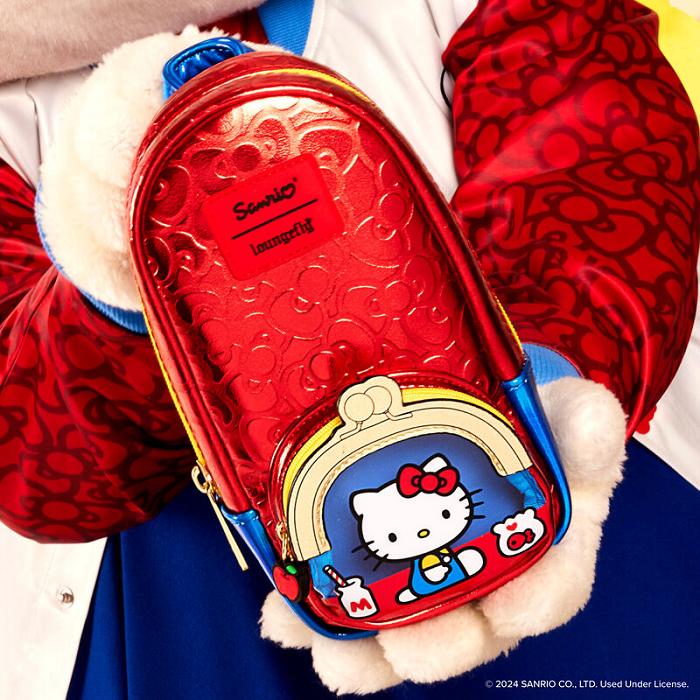 Red Hello Kitty Hello Kitty x Loungefly 50th Anniversary Classic Mini Backpack Pencil Case | CA_HK65142