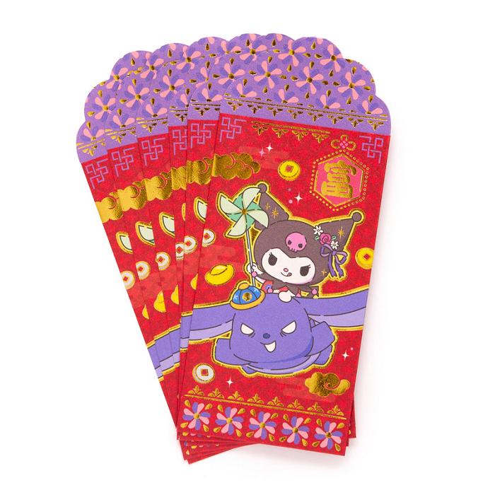 Red Hello Kitty Kuromi 8-pc Vertical Enclosure Envelopes (Red) | CA_HK78593