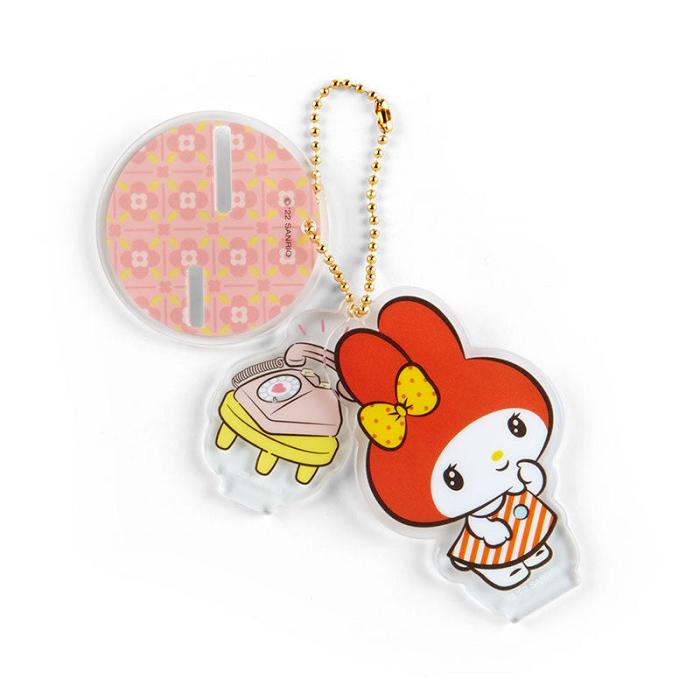 Red Hello Kitty My Melody Acrylic Keychain and Stand (Retro Room Series) | CA_HK61250