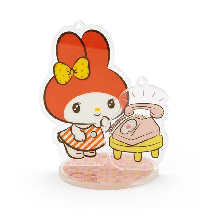 Red Hello Kitty My Melody Acrylic Keychain and Stand (Retro Room Series) | CA_HK61250