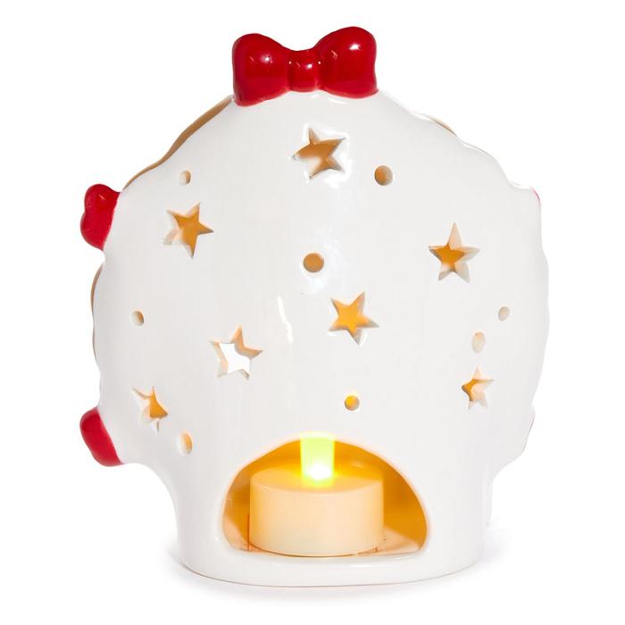 Red / Green Hello Kitty Hello Kitty Holiday Wreath Ceramic Tealight Holder | CA_HK53983