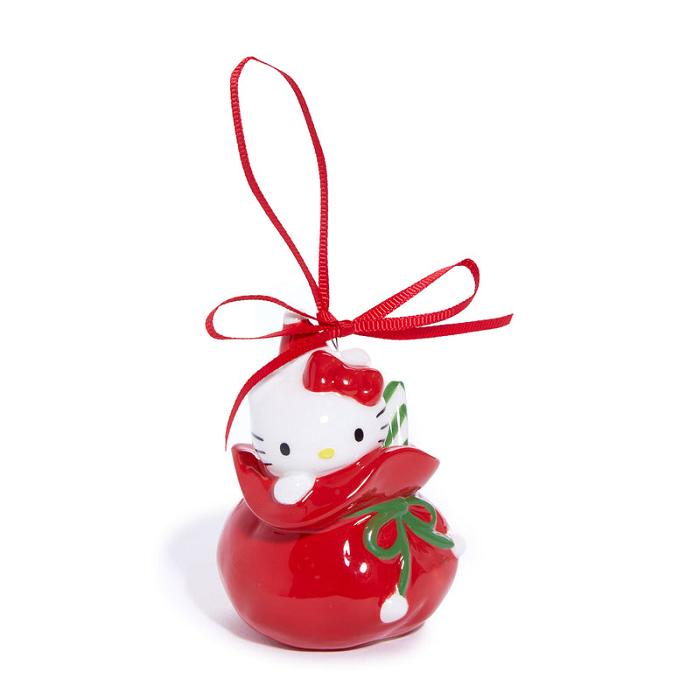 Red / Green Hello Kitty Hello Kitty and Cinnamoroll 2-pc Holiday Ceramic Ornament Set (Red) | CA_HK15244