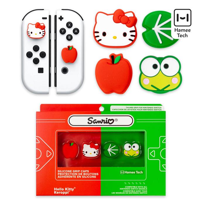 Red / Green Hello Kitty Hello Kitty and Friends Switch Grip Caps (Hello Kitty + Keroppi) | CA_HK54912