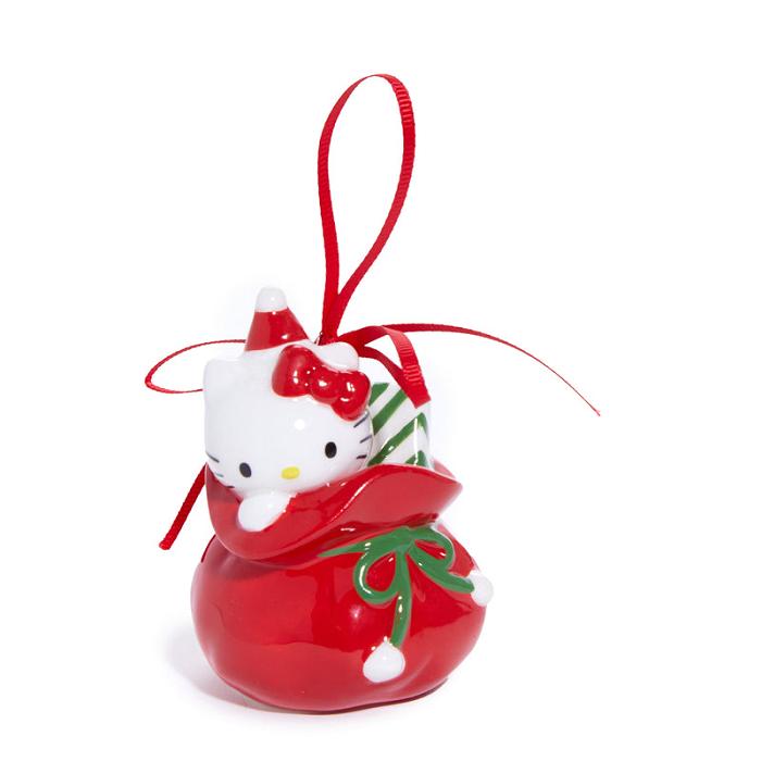 Red / Green Hello Kitty Hello Kitty and Kuromi 2-pc Holiday Ceramic Ornament Set (Red) | CA_HK56301