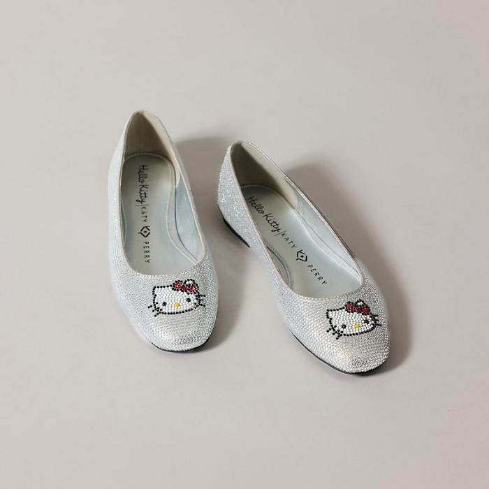 Silver Hello Kitty Hello Kitty x Katy Perry Crystal Ballet Flat (Silver) | CA_HK11850