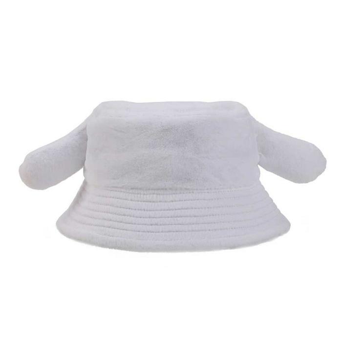 White Hello Kitty Cinnamoroll Cozy Ears Bucket Hat | CA_HK16613