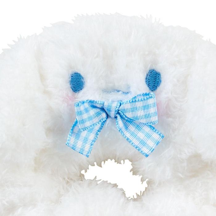 White Hello Kitty Cinnamoroll Cozy Plush Scrunchie (Gingham Bow) | CA_HK14587