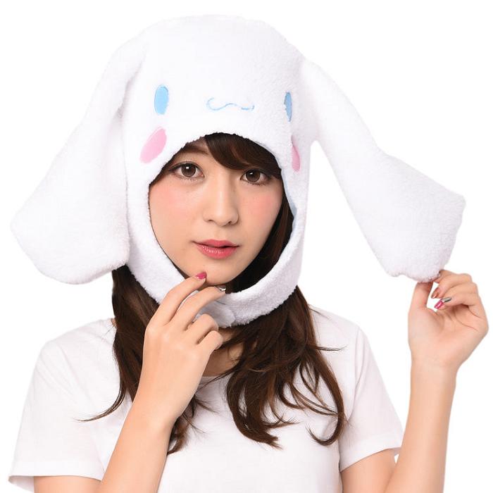 White Hello Kitty Cinnamoroll Kigurumi Hat | CA_HK96855