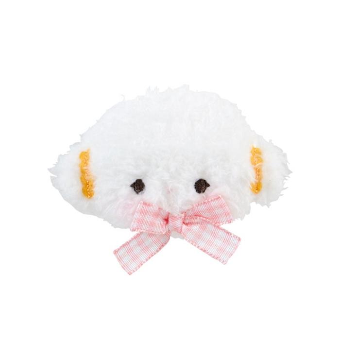 White Hello Kitty Cogimyun Plush Hair Clip (Gingham Bow) | CA_HK22381