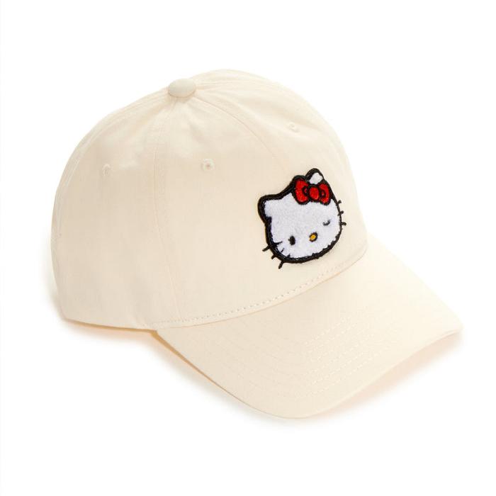 White Hello Kitty Hello Kitty Chenille Patch Cap | CA_HK87375