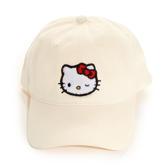 White Hello Kitty Hello Kitty Chenille Patch Cap | CA_HK59288