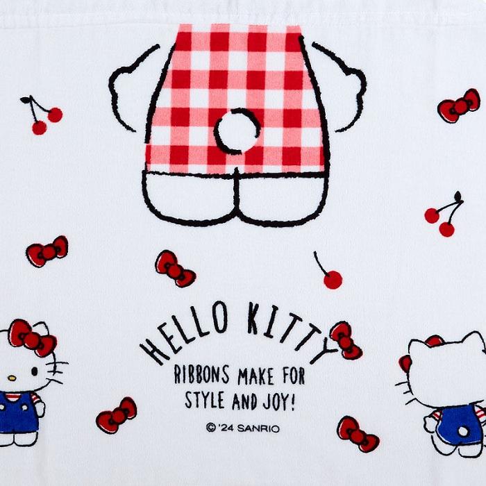 White Hello Kitty Hello Kitty Cherry Kids Hooded Towel | CA_HK58347