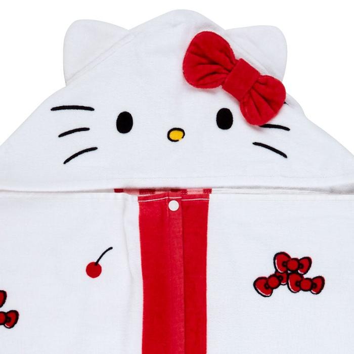 White Hello Kitty Hello Kitty Cherry Kids Hooded Towel | CA_HK23134