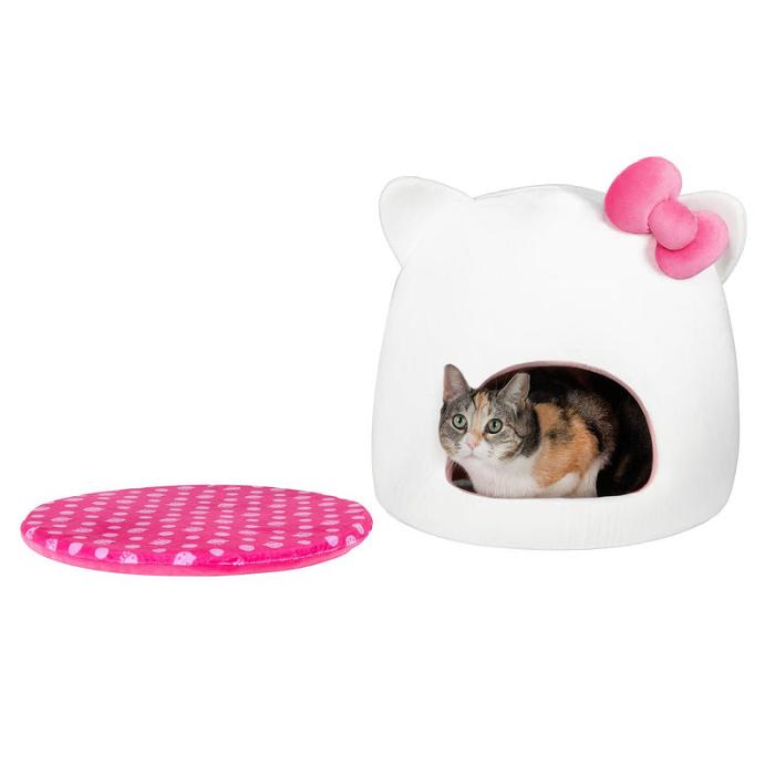 White Hello Kitty Hello Kitty Covered Pet Cave Bed | CA_HK30217