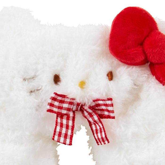 White Hello Kitty Hello Kitty Cozy Plush Scrunchie (Gingham Bow) | CA_HK97085