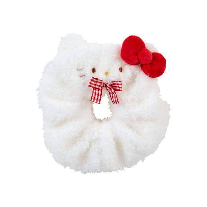 White Hello Kitty Hello Kitty Cozy Plush Scrunchie (Gingham Bow) | CA_HK97085