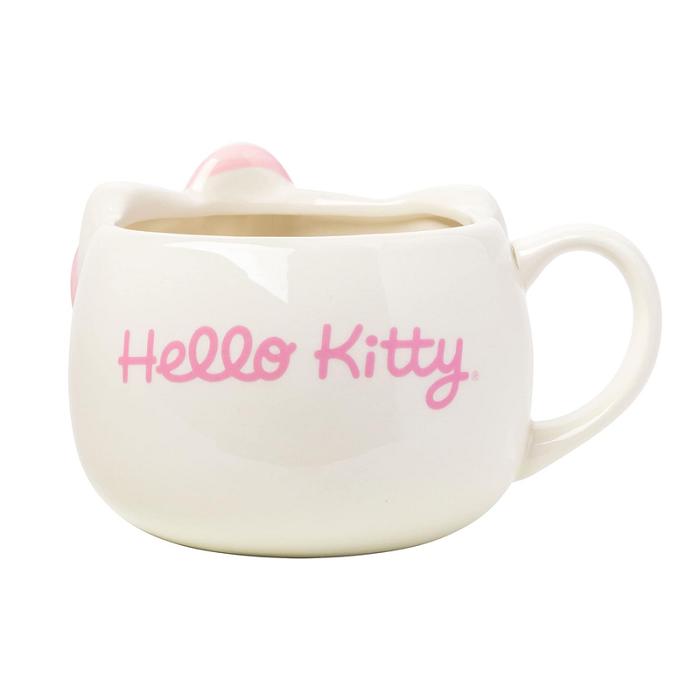 White Hello Kitty Hello Kitty Face Sculpted Mug (Pink) | CA_HK56818