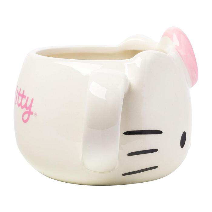 White Hello Kitty Hello Kitty Face Sculpted Mug (Pink) | CA_HK56818