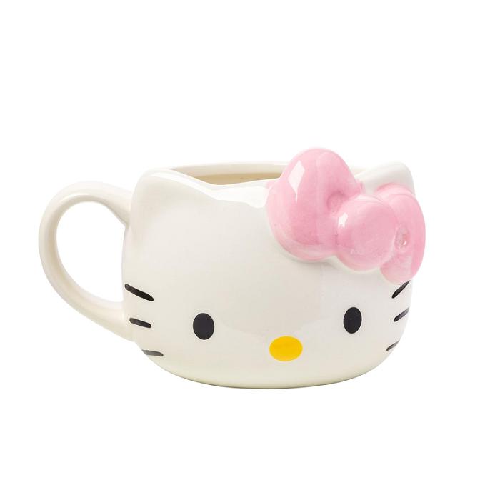 White Hello Kitty Hello Kitty Face Sculpted Mug (Pink) | CA_HK56818