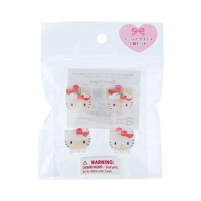 White Hello Kitty Hello Kitty Iridescent Mini Hair Clips (Set of 4) | CA_HK48105