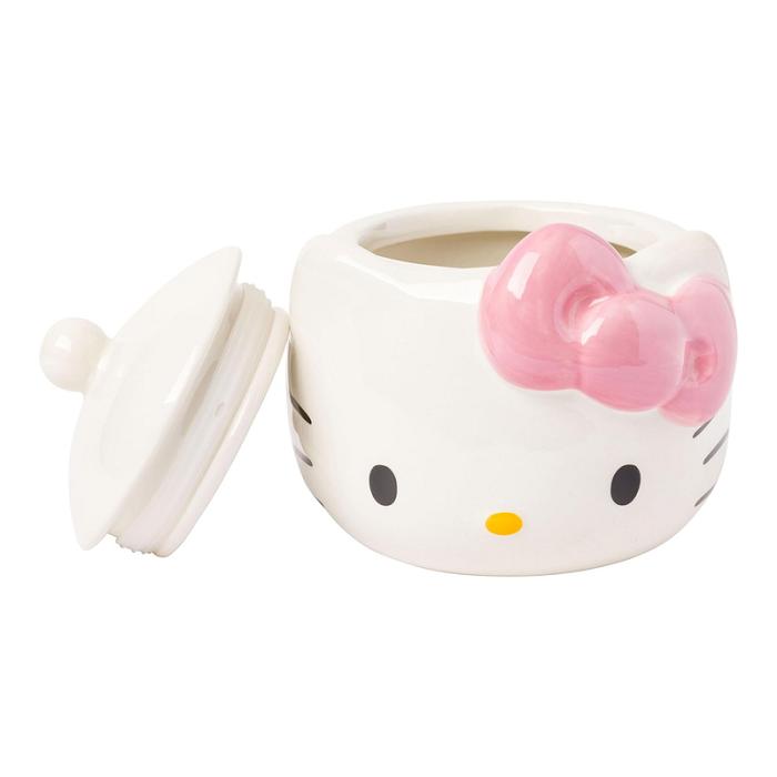 White Hello Kitty Hello Kitty Pink Bow Ceramic Storage Jar | CA_HK95535