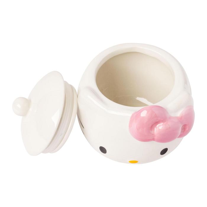 White Hello Kitty Hello Kitty Pink Bow Ceramic Storage Jar | CA_HK95535