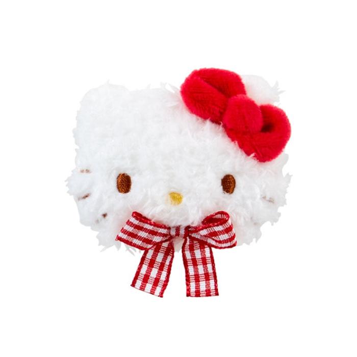 White Hello Kitty Hello Kitty Plush Hair Clip (Gingham Bow) | CA_HK47184