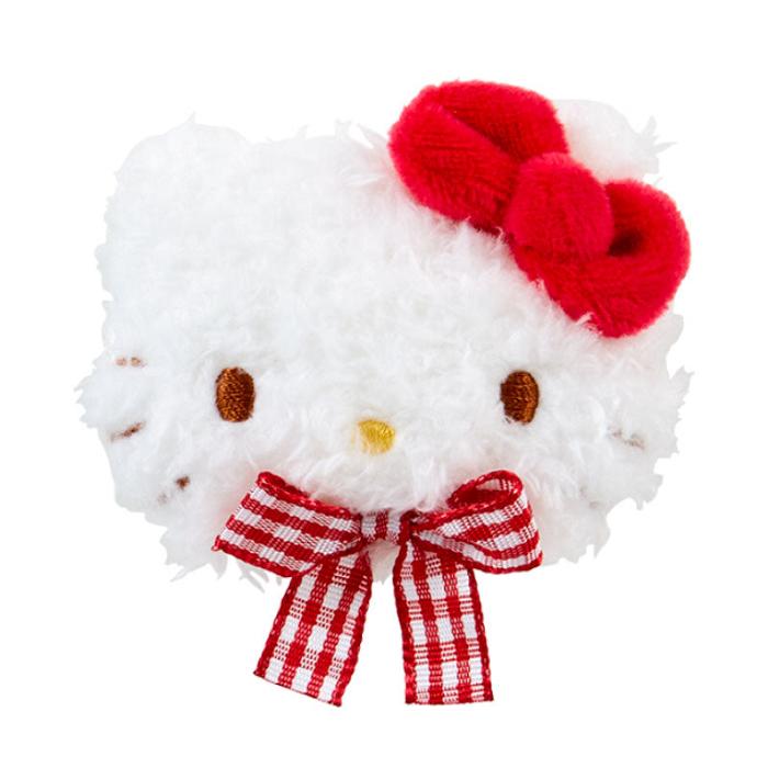 White Hello Kitty Hello Kitty Plush Hair Clip (Gingham Bow) | CA_HK47184