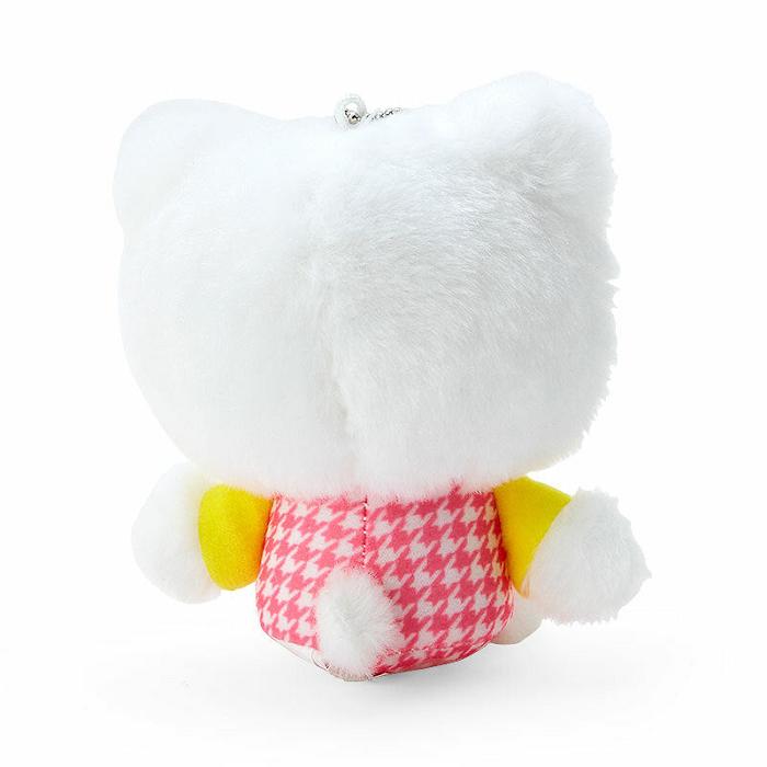 White Hello Kitty Hello Kitty Plush Mascot Keychain (Floral Houndstooth Series) | CA_HK71820