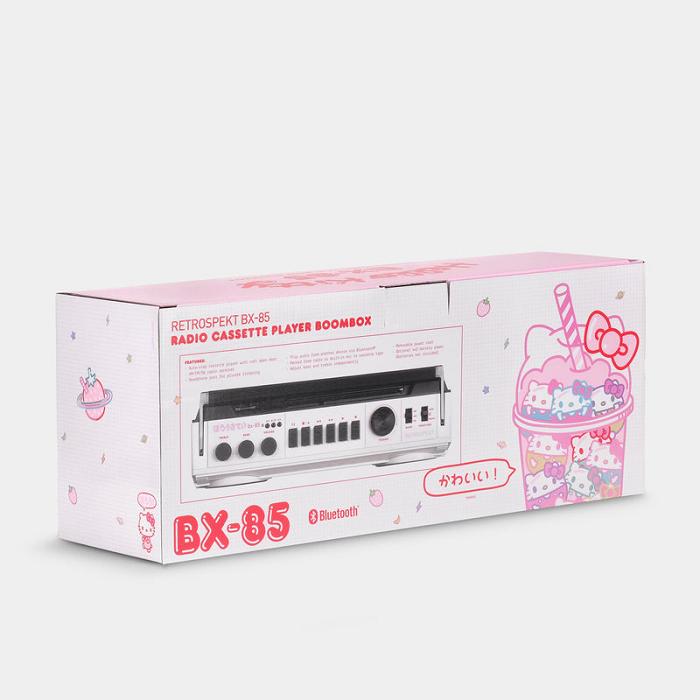 White Hello Kitty Hello Kitty Strawberry Kawaii BX-85 Bluetooth Cassette Player Boombox | CA_HK41406