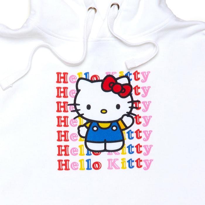 White Hello Kitty Hello Kitty Watashi Wa Unisex Hoodie | CA_HK17202