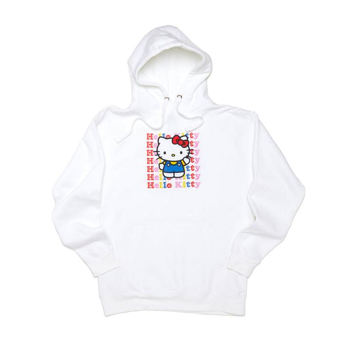 White Hello Kitty Hello Kitty Watashi Wa Unisex Hoodie | CA_HK17202