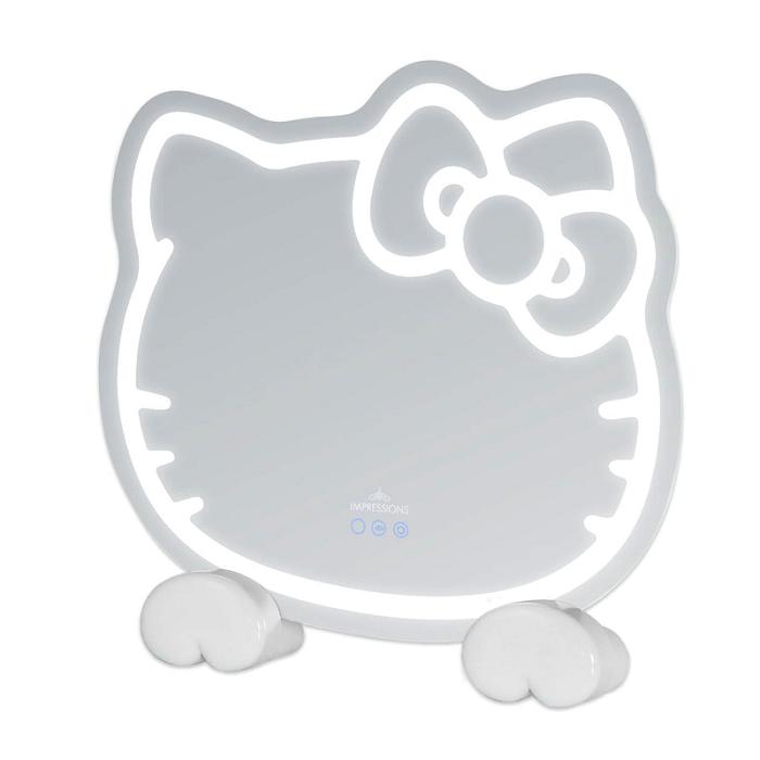 White Hello Kitty Hello Kitty x Impressions Vanity RGB Wall Mirror 2.0 W/ Bluetooth Speakers and Specialty Base | CA_HK93450