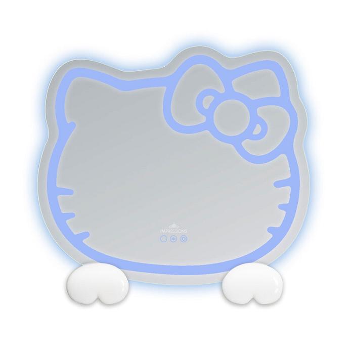 White Hello Kitty Hello Kitty x Impressions Vanity RGB Wall Mirror 2.0 W/ Bluetooth Speakers and Specialty Base | CA_HK93450