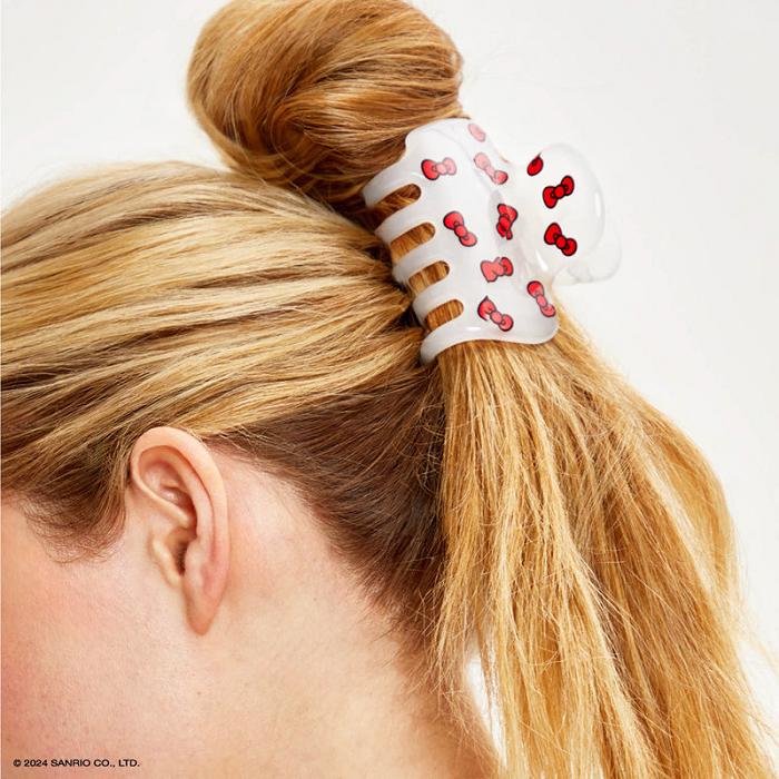 White Hello Kitty Hello Kitty x Kitsch Puffy Claw Clip (Bows) | CA_HK94136