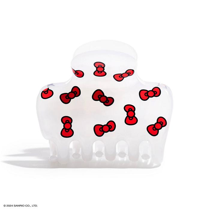 White Hello Kitty Hello Kitty x Kitsch Puffy Claw Clip (Bows) | CA_HK94136