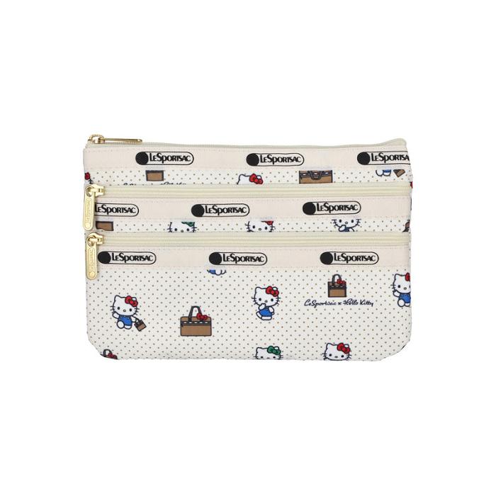 White Hello Kitty Hello Kitty x LeSportsac 3-Zip Cosmetic Bag (No Bag No Life) | CA_HK96202