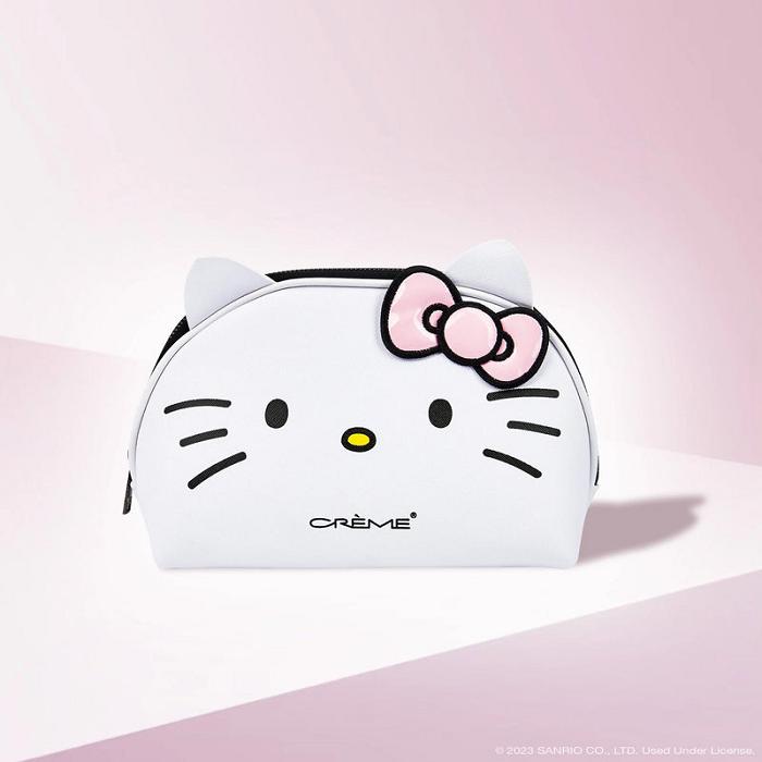 White Hello Kitty Hello Kitty x The Crème Shop Dome Makeup Travel Pouch (Pink) | CA_HK84004