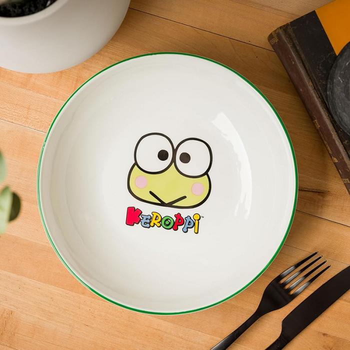 White Hello Kitty Keroppi Ceramic Dinner Bowl (Snacktime) | CA_HK39734