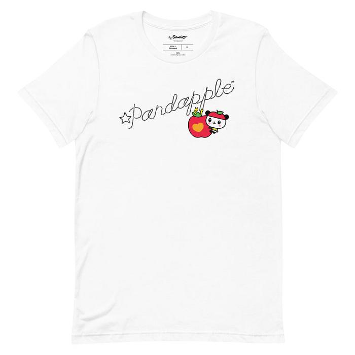 White Hello Kitty Pandapple Dotted Signature Tee | CA_HK10215