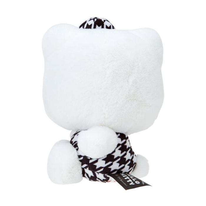 White / Black Hello Kitty Hello Kitty 50th Anniv. Plush Mascot (Black Houndstooth) | CA_HK96311