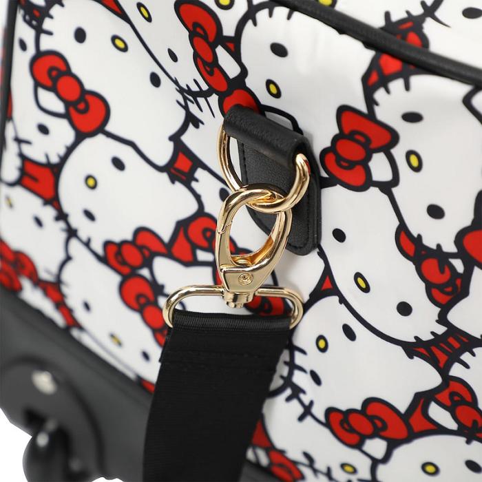 White / Black Hello Kitty Hello Kitty All-Over Print Rolling Duffle Bag | CA_HK65301