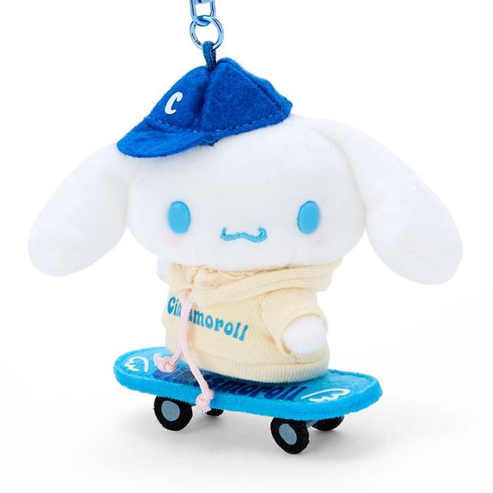 White / Blue Hello Kitty Cinnamoroll Plush Mascot Keychain (Sk8r Squad Series) | CA_HK60843