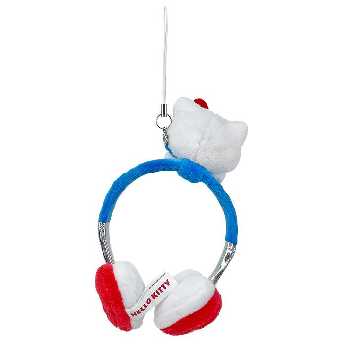 White / Blue Hello Kitty Hello Kitty Plush Headphones Bag Charm | CA_HK84889