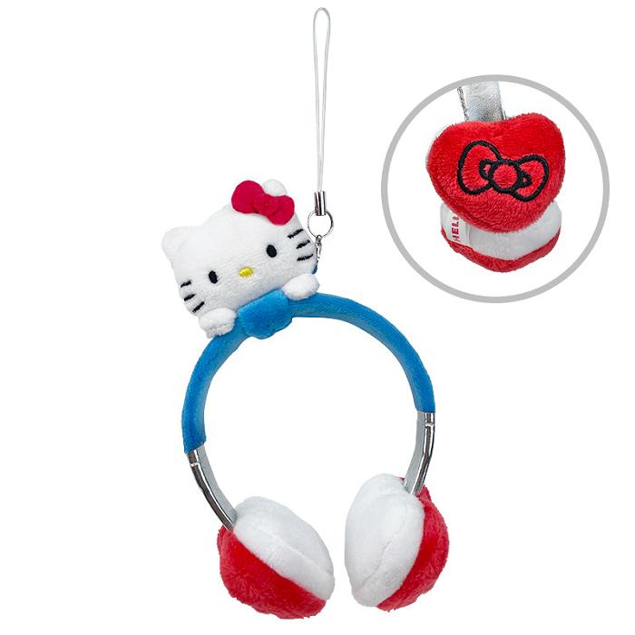 White / Blue Hello Kitty Hello Kitty Plush Headphones Bag Charm | CA_HK84889