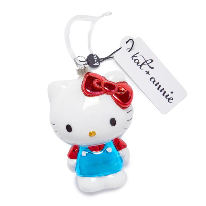 White / Blue Hello Kitty Hello Kitty x Kat + Annie Glass Ornament | CA_HK59296