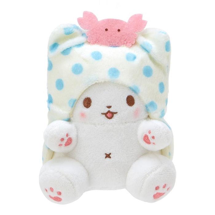 White / Blue Hello Kitty Marumofubiyori Plush Mascot Keychain | CA_HK48318