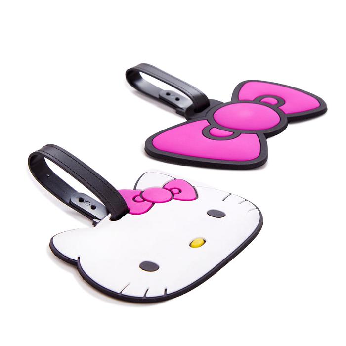 White / Pink Hello Kitty Hello Kitty Pink Bow 2-pc Luggage Tag Set | CA_HK19499