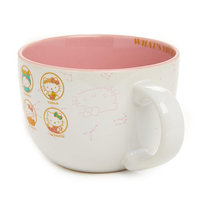 White / Pink Hello Kitty Hello Kitty Zodiac Ceramic Soup Mug | CA_HK70519