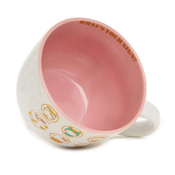 White / Pink Hello Kitty Hello Kitty Zodiac Ceramic Soup Mug | CA_HK70519